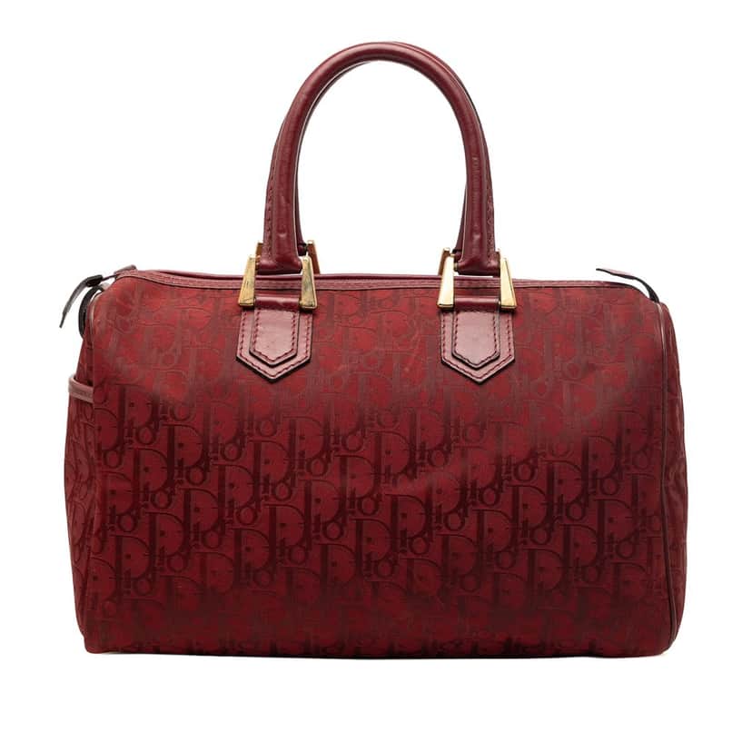 Dior Diorissimo Trotter Canvas Boston Bag Red Very good condition - Front View