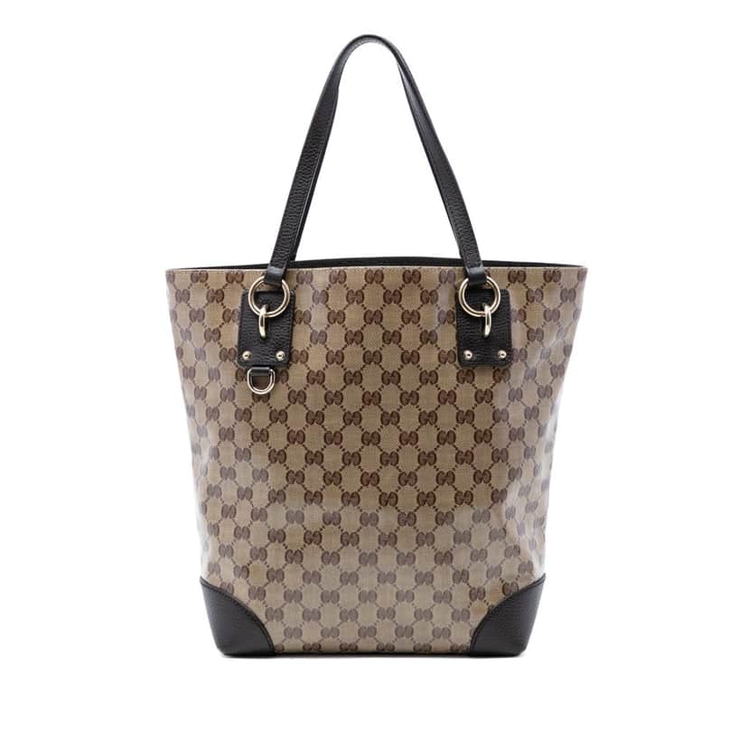 Gucci GG Crystal Vertical Charm Tote Beige Very good condition - Front View