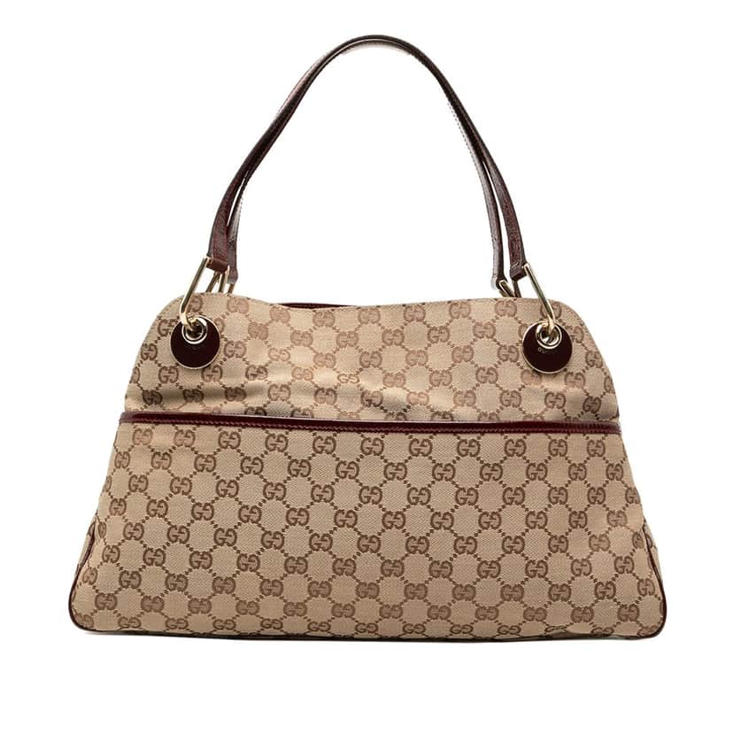 Gucci GG Canvas Eclipse Shoulder Bag Beige Good condition - Front View