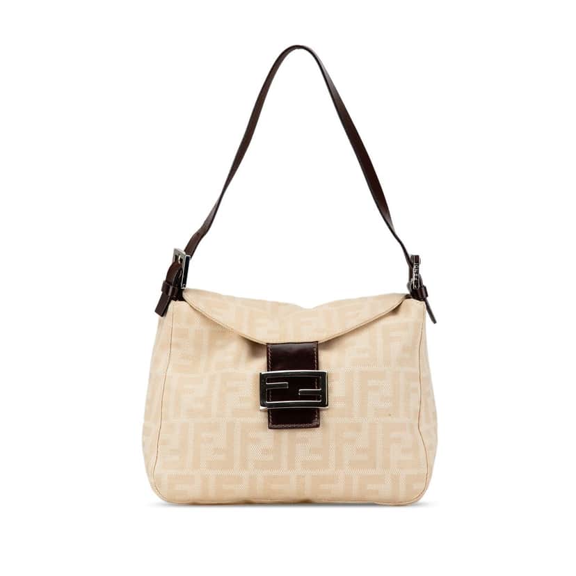 Fendi Zucca Canvas Double Flap Mamma Beige Very good condition - Front View