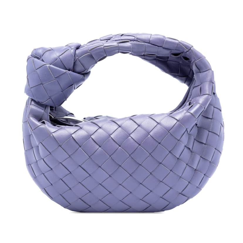 Bottega Veneta Mini Nappa Intrecciato Jodie Purple Leather Very good condition - Front View