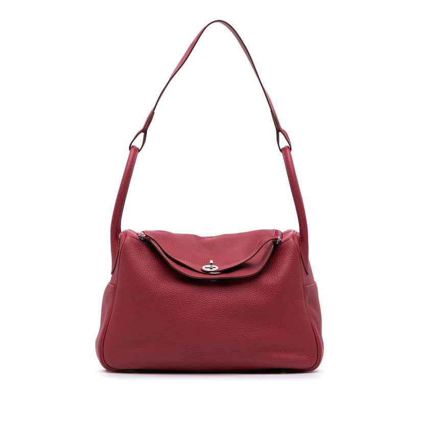 Hermès Clemence Lindy 34 Red Leather Very good condition - Front View