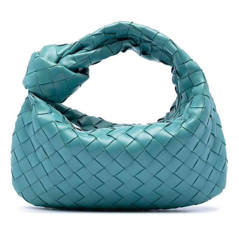 Bottega Veneta Mini Nappa Intrecciato Jodie Blue Leather Very good condition - Front View