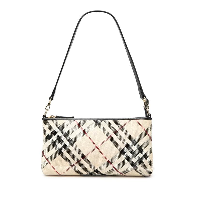 Burberry Supernova Check Canvas Shoulder Bag Beige Very good condition - Front View