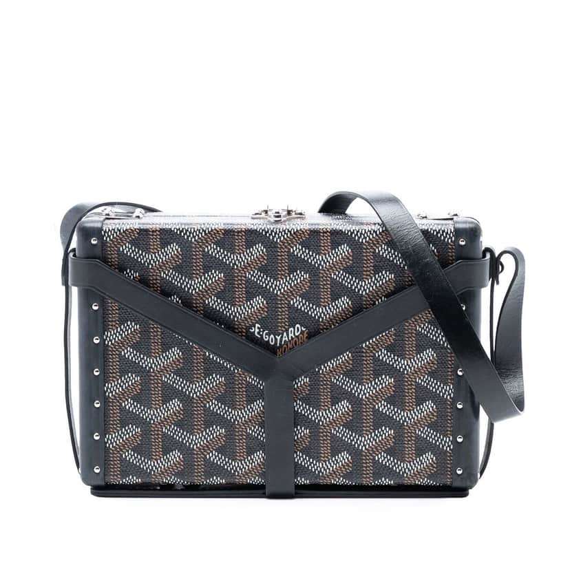 Goyard Goyardine Minaudiere Trunk Bag Black Very good condition - Front View
