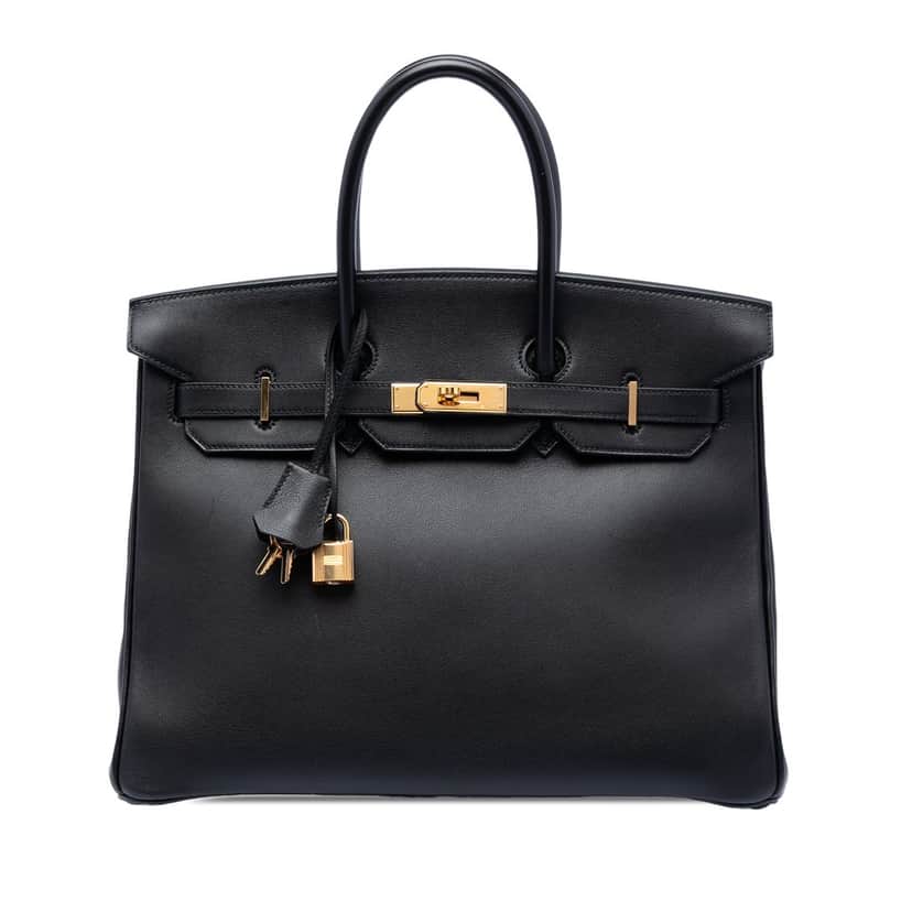 Hermès Swift Birkin Retourne 35 Black Leather Very good condition - Front View