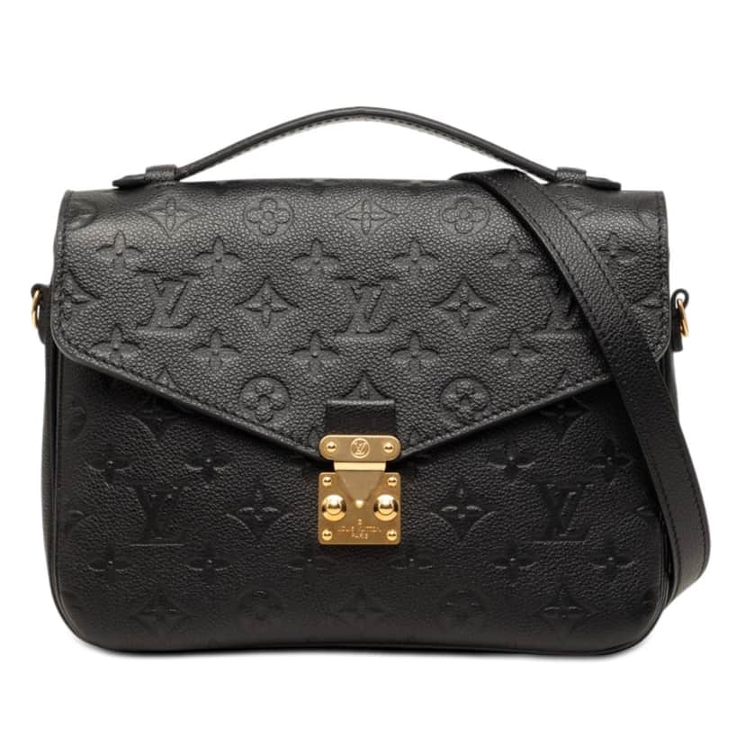 Louis Vuitton Monogram Empreinte Pochette Metis Black Leather Very good condition - Front View