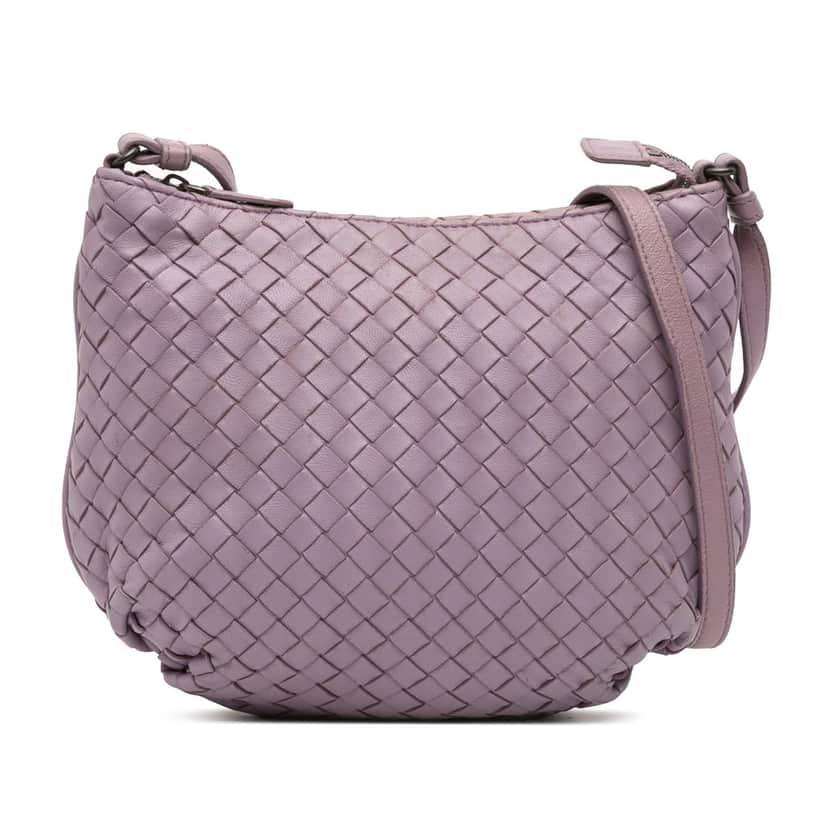 Bottega Veneta Nappa Intrecciato Crossbody Purple Leather Very good condition - Front View