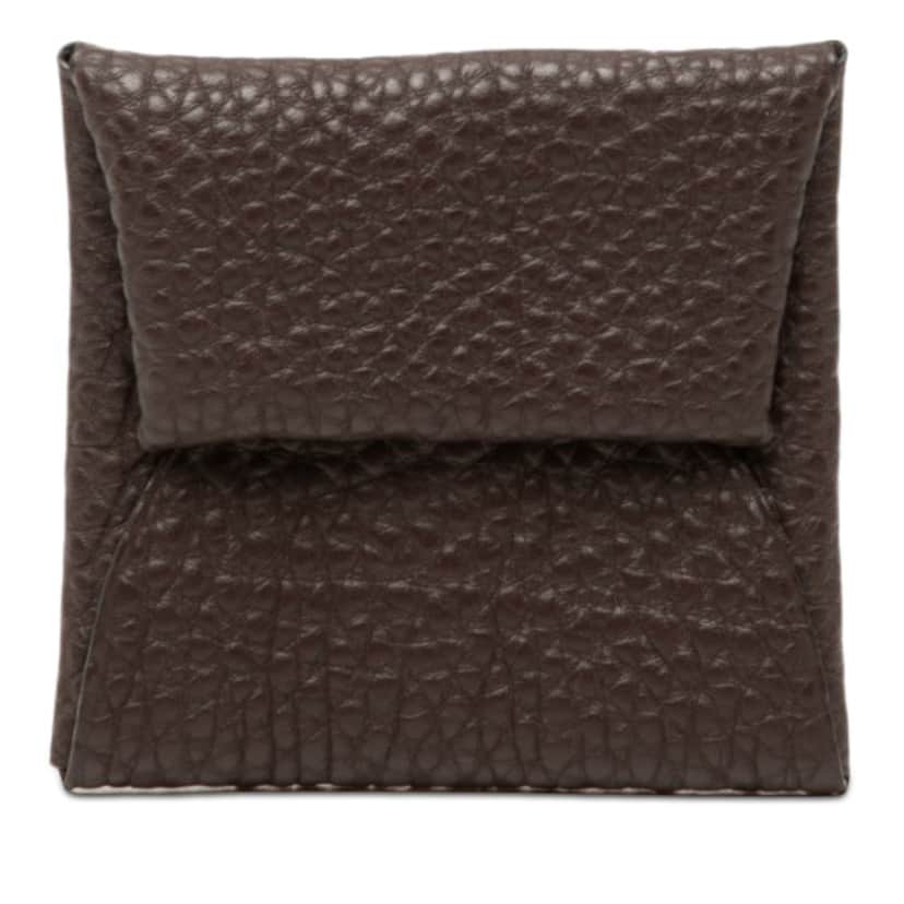 Hermès Taurillon Clemence Bastia Change Purse Brown Leather Very good condition - Front View
