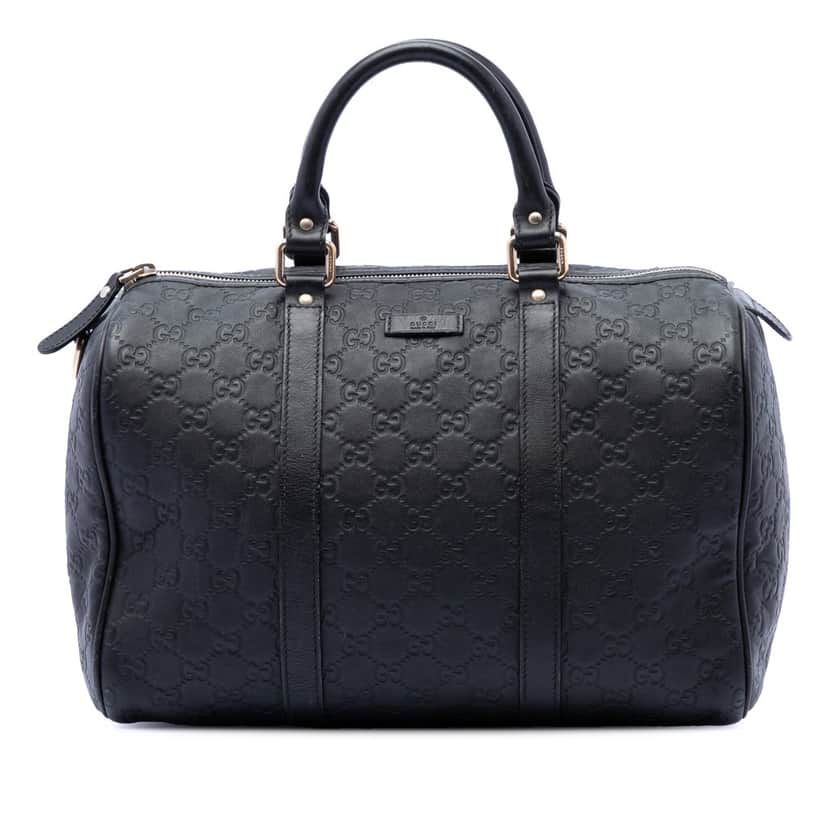 Gucci Medium Guccissima Joy Boston Bag Black Leather Very good condition - Front View