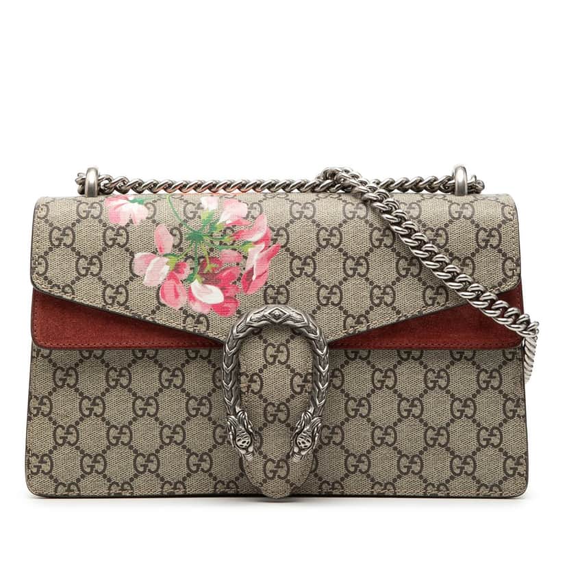 Gucci Medium GG Supreme Blooms Dionysus Shoulder Bag Beige Very good condition - Front View