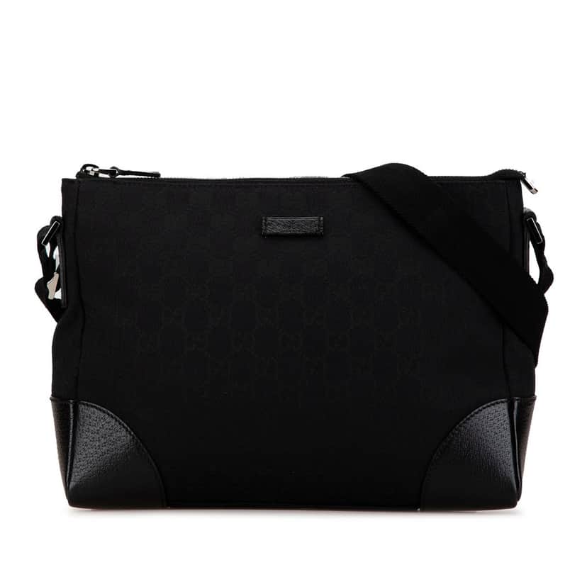 Gucci GG Canvas Crossbody Black Very good condition - Front View