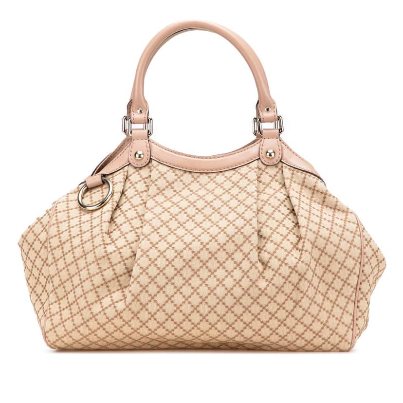 Gucci Medium Diamante Canvas Sukey Tote Beige Very good condition - Front View