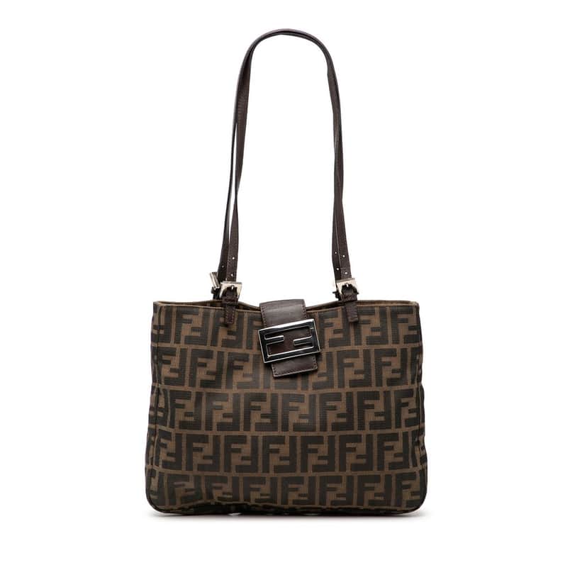 Fendi Zucca Canvas Shoulder Bag Brown Very good condition - Front View