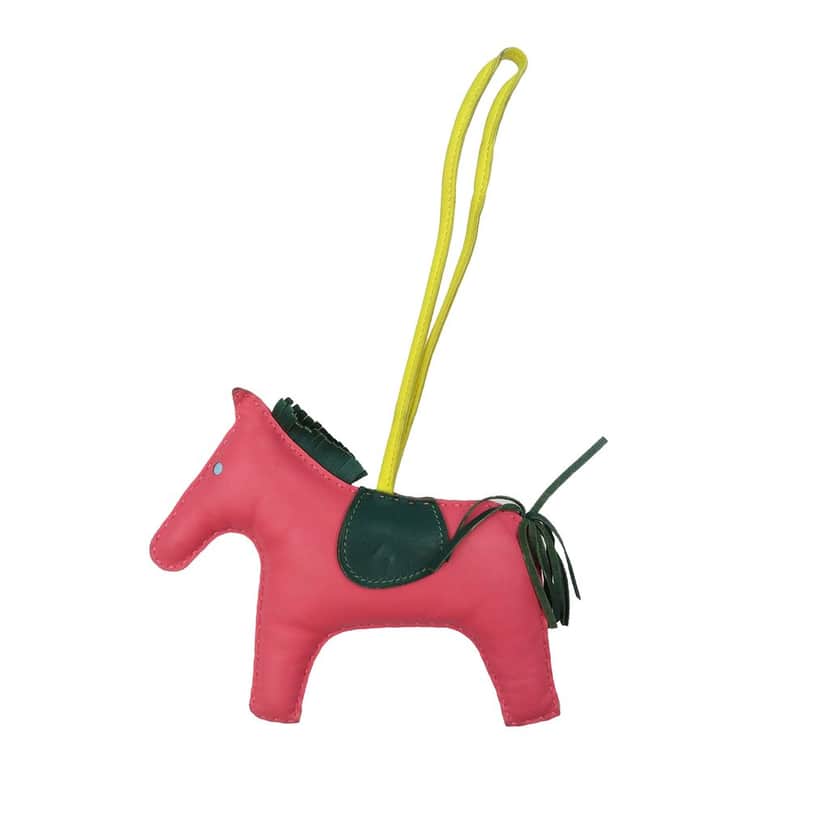 Hermès Milo Lambskin Grigri Rodeo Pegase Bag Charm GM Pink Leather Very good condition - Front View