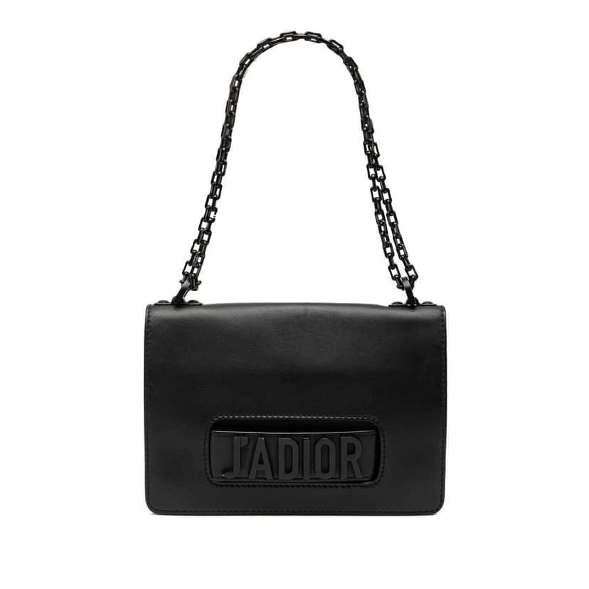 Dior Ultra Matte Calfskin JAdior Chain Flap Black Leather Very good condition - Front View