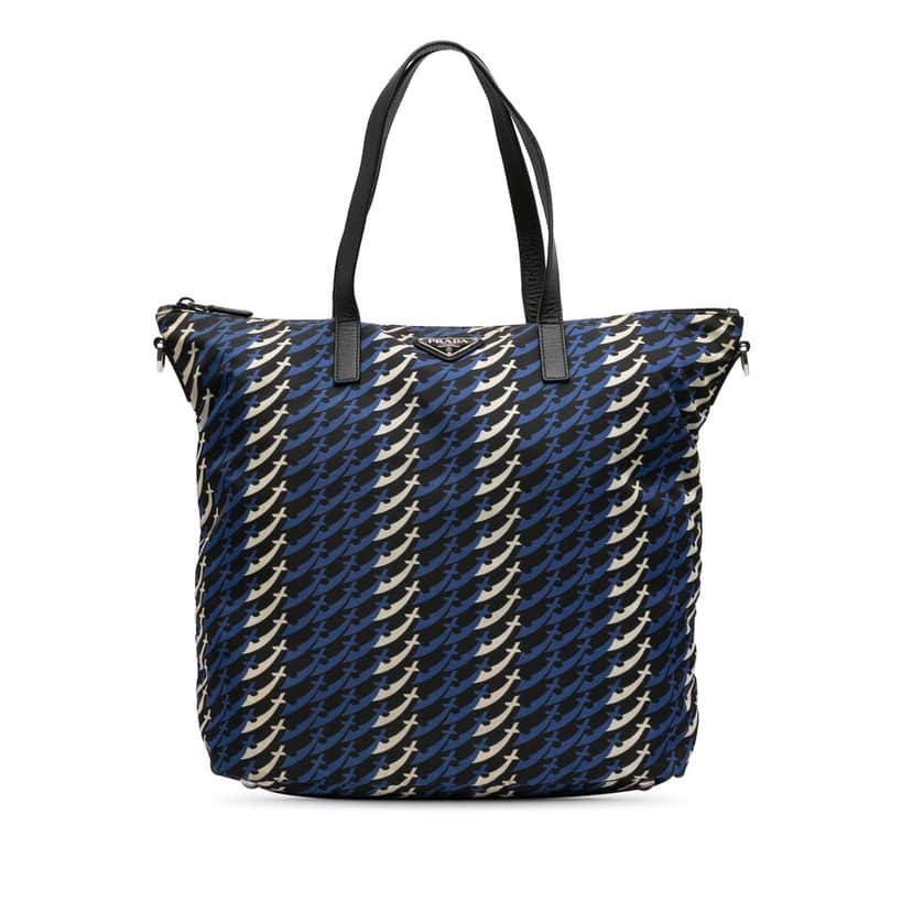 Prada Tessuto Stampato Satchel Blue Very good condition - Front View