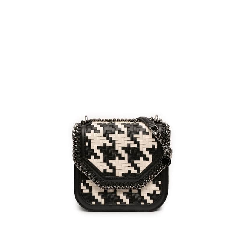 Stella McCartney Woven Falabella Box Crossbody Black Very good condition - Front View