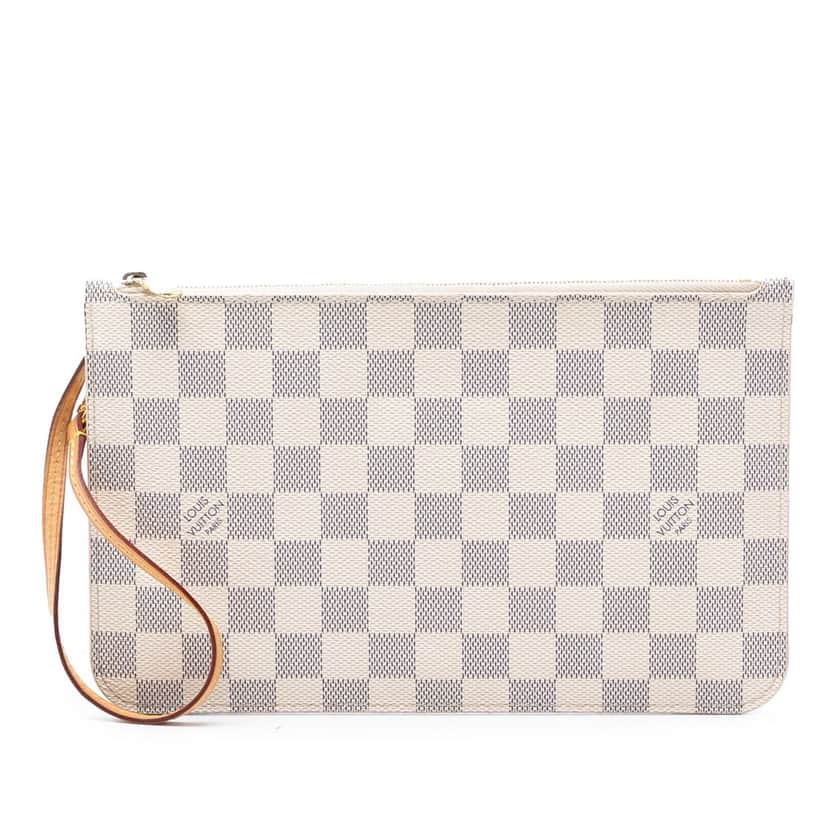 Louis Vuitton Damier Azur Neverfull MM Pouch White Very good condition - Front View