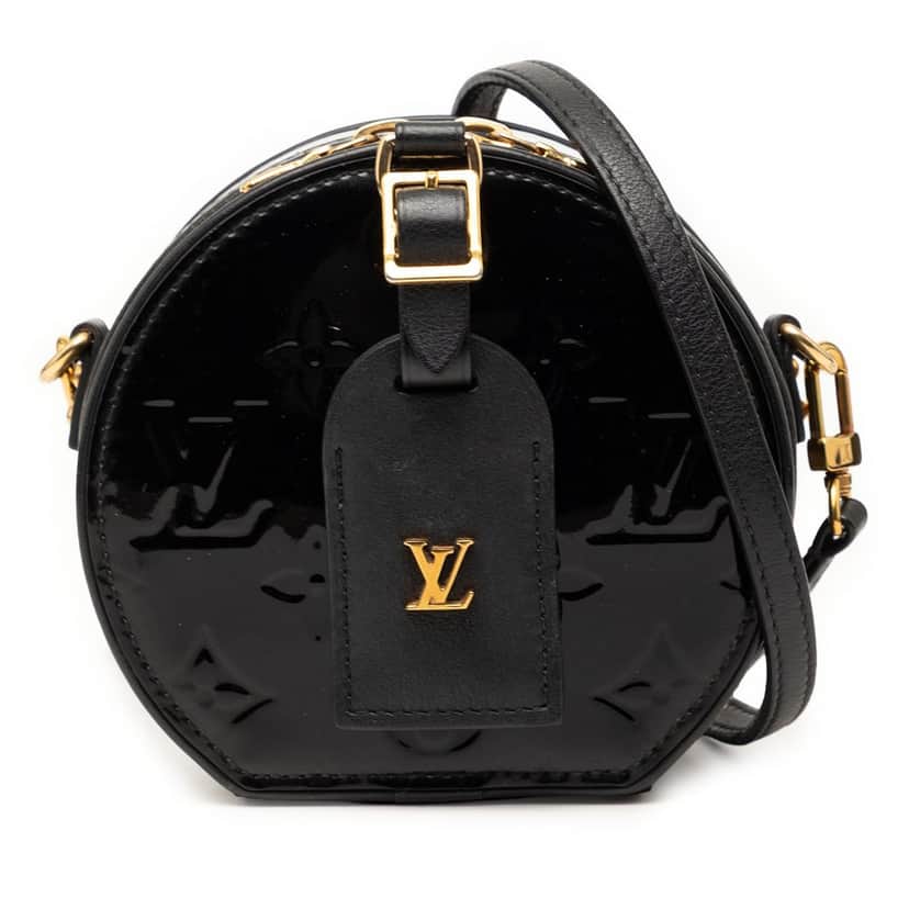 Louis Vuitton Monogram Vernis Mini Boite Chapeau Souple Black Leather Very good condition - Front View