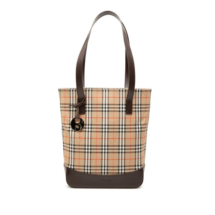 Burberry Haymarket Check Canvas Tote Beige Very good condition - Front View