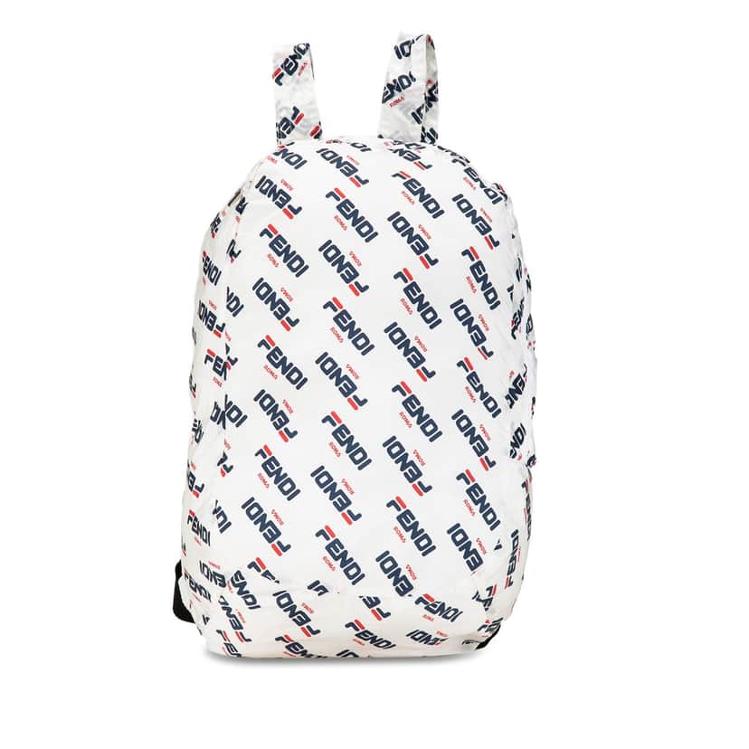 Fendi x Fila Mania Packable Backpack White Very good condition - Front View