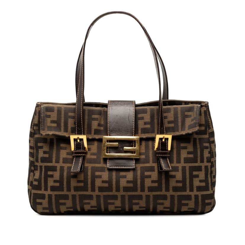 Fendi Zucca Canvas Shoulder Bag Brown Very good condition - Front View