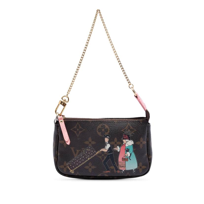 Louis Vuitton Monogram Illustre Mini Pochette Accessories Brown Very good condition - Front View