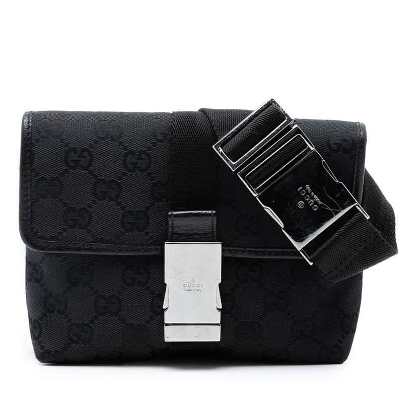 Gucci GG Canvas Belt Bag Black Very good condition - Front View