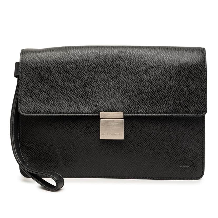 Louis Vuitton Taiga Selenga Black Leather Very good condition - Front View