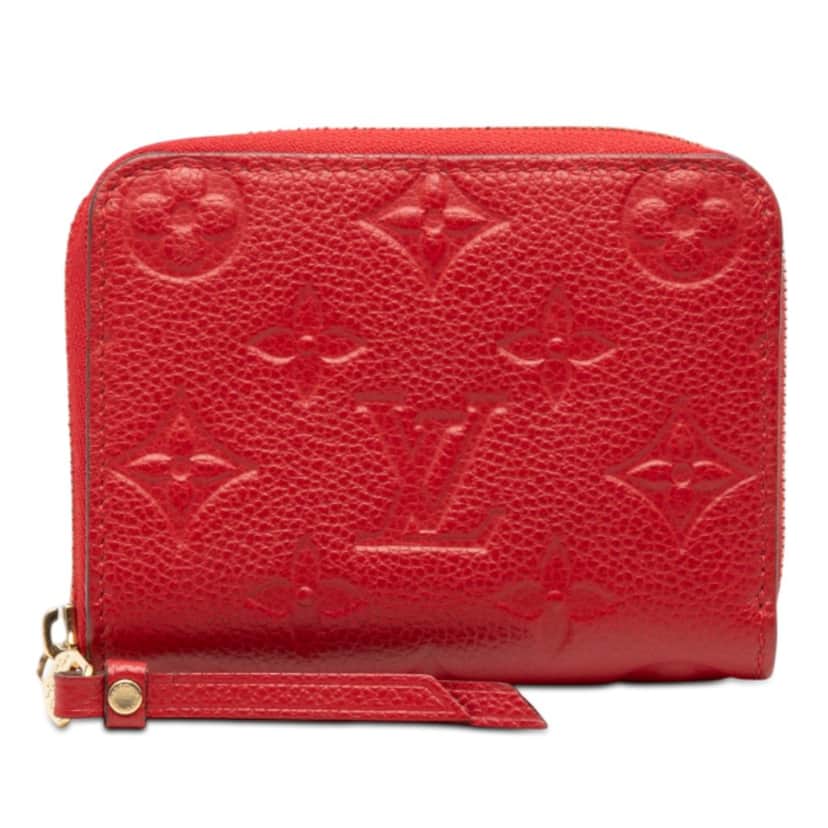 Louis Vuitton Monogram Empreinte Zippy Coin Purse Red Leather Very good condition - Front View