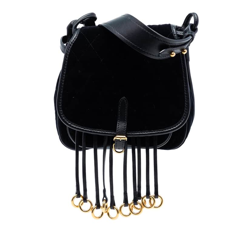 Prada Impuntu Velluto Corsaire Crossbody Black Very good condition - Front View
