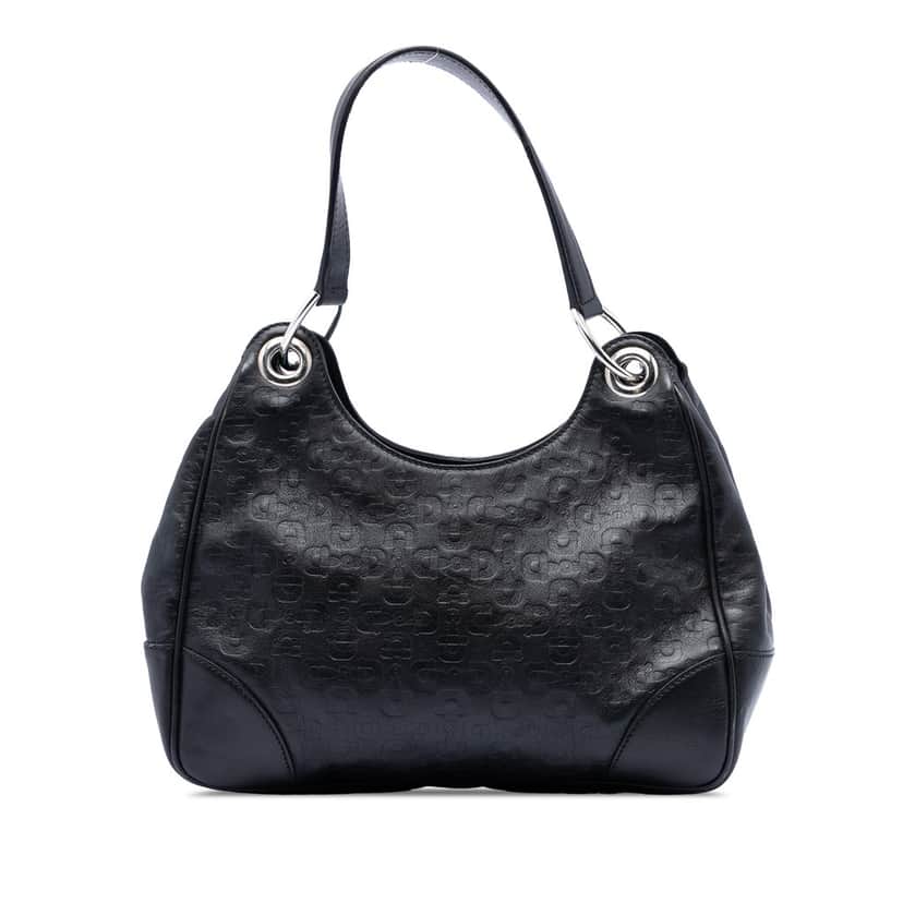 Gucci Horsebit Calfskin Colbert Shoulder Bag Black Leather Very good condition - Front View