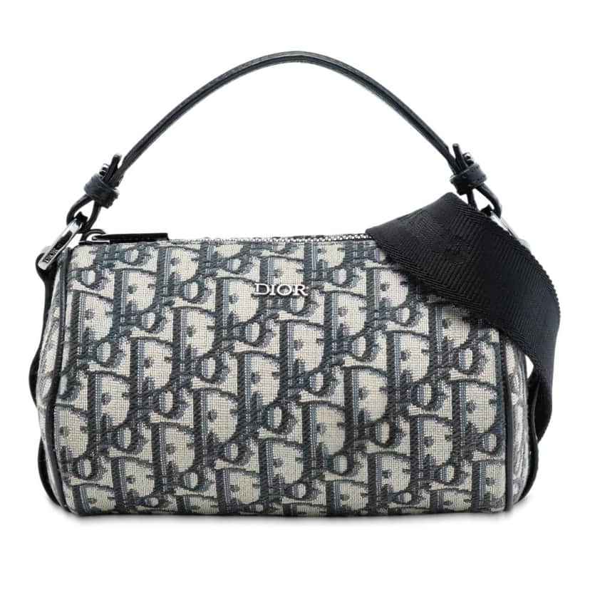 Dior Mini Oblique Canvas Roller Messenger Bag Blue Very good condition - Front View