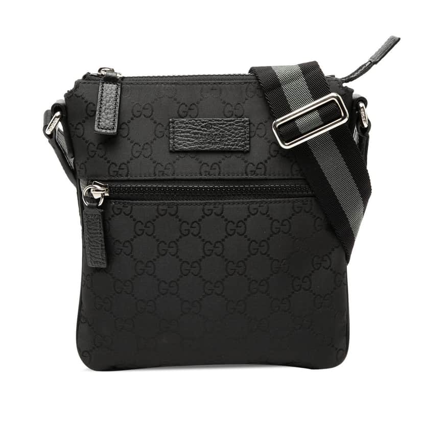 Gucci GG Nylon Web Crossbody Black Very good condition - Front View