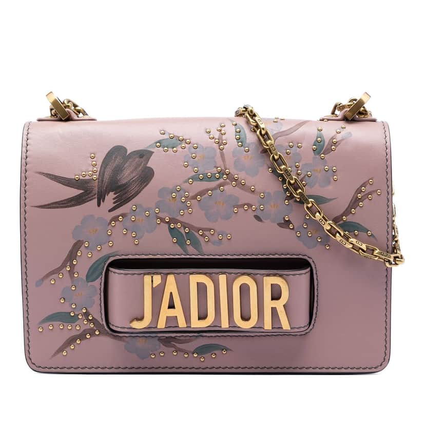 Dior Jardin Japonais Medium Calfskin JAdior Chain Flap Pink Leather Very good condition - Front View
