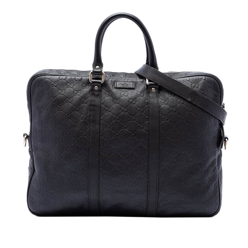 Gucci Guccissima Business Bag Brown Leather Very good condition - Front View