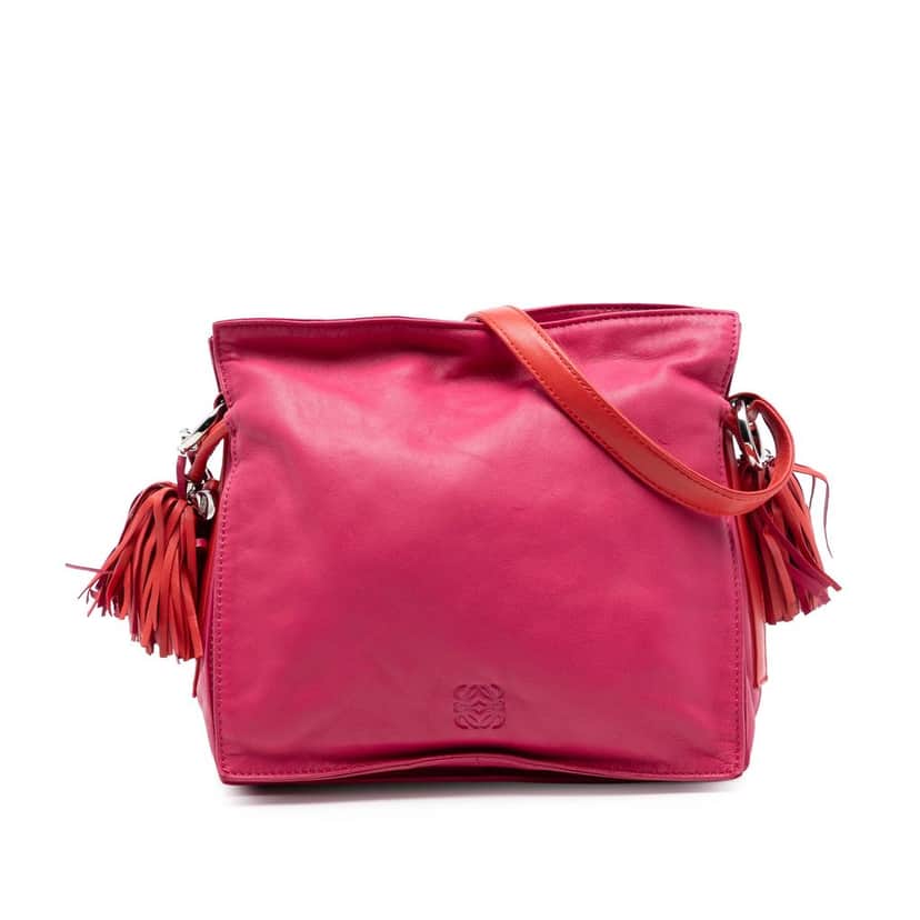 LOEWE Nappa Flamenco Tassel 22 Crossbody Pink Leather Very good condition - Front View