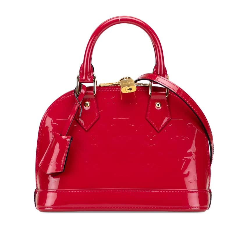 Louis Vuitton Monogram Vernis Alma BB Red Leather Very good condition - Front View