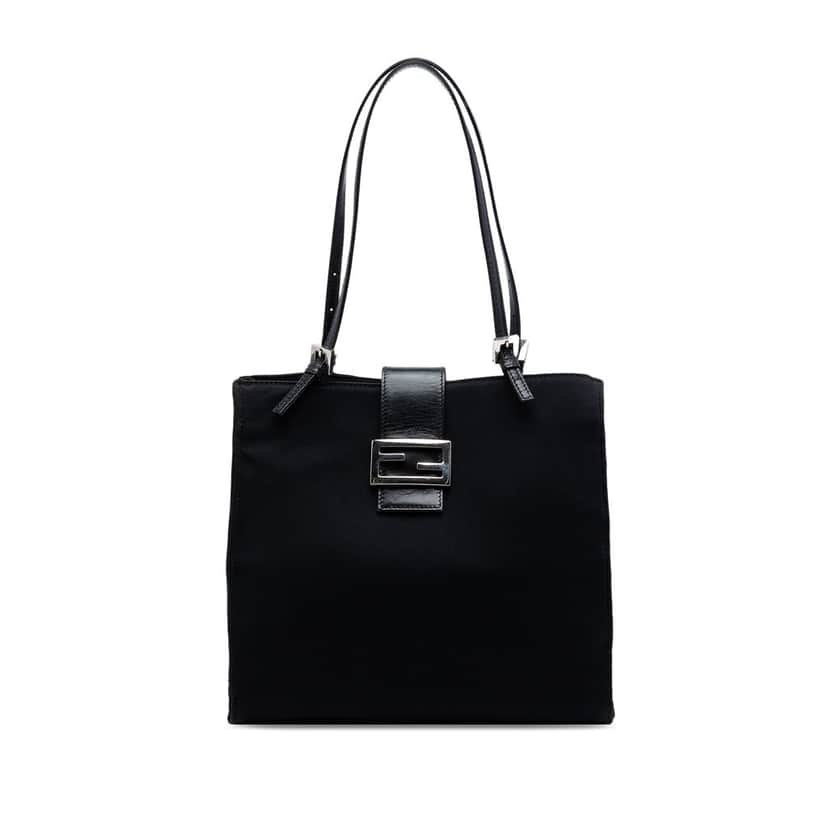 Fendi Neoprene Shoulder Bag Black Very good condition - Front View
