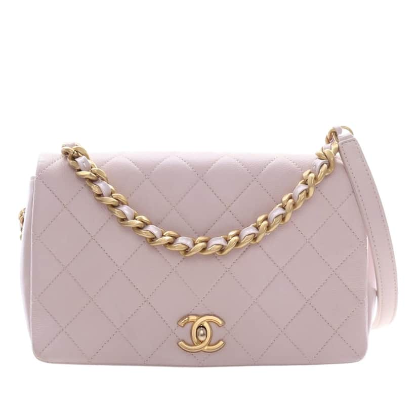 Chanel Medium Quilted Calfskin Fashion Therapy Flap Pink Leather Very good condition - Front View