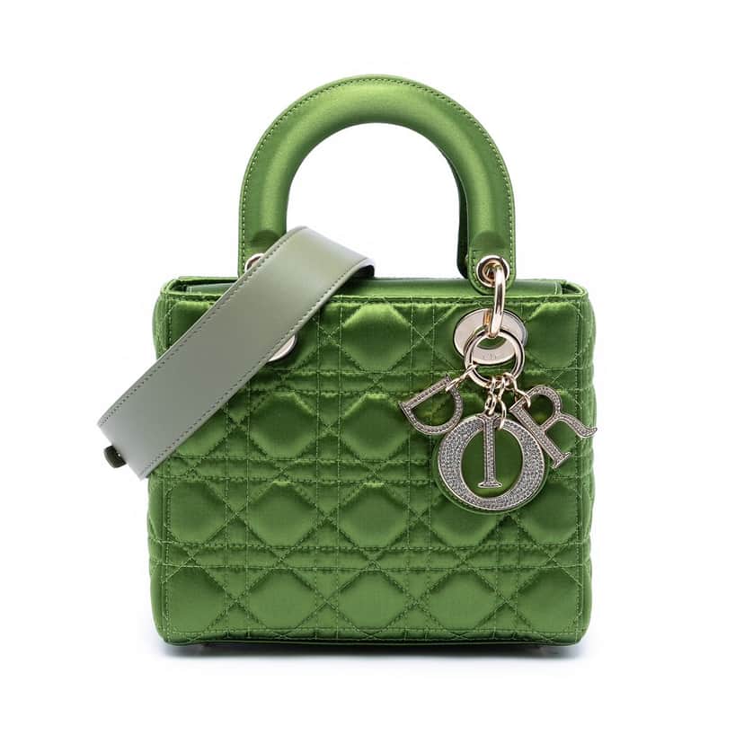 Dior Small Satin Cannage My ABCDior Lady Dior Green Very good condition - Front View