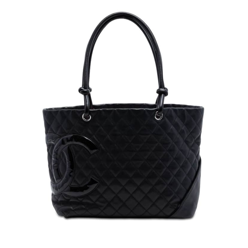 Chanel Large Lambskin Cambon Ligne Tote Black Leather Very good condition - Front View
