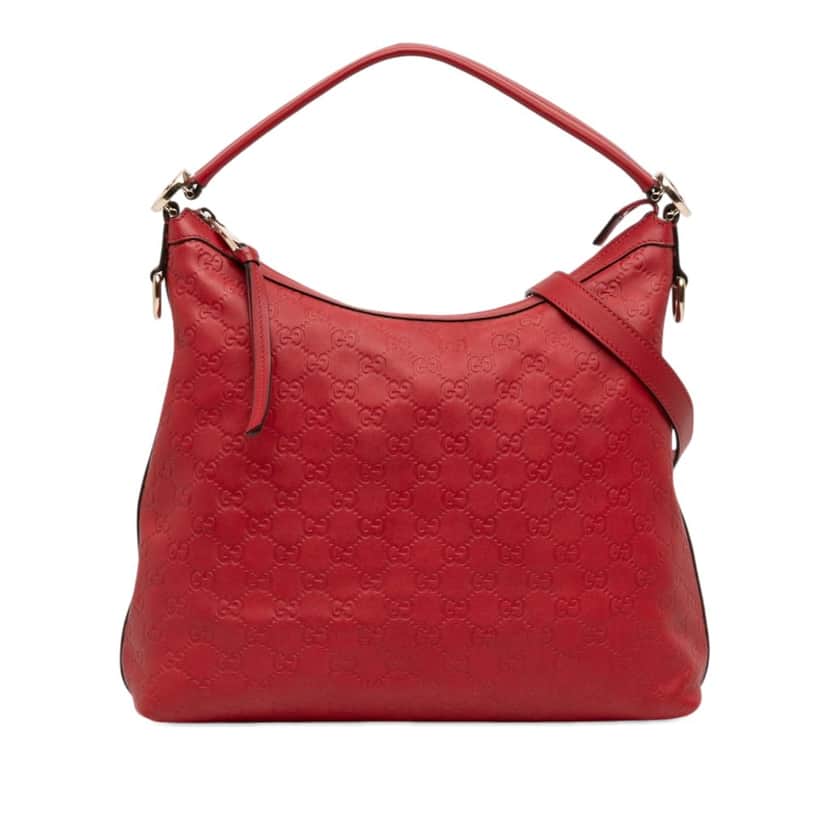 Gucci Small Guccissima Miss GG Hobo Red Leather Very good condition - Front View