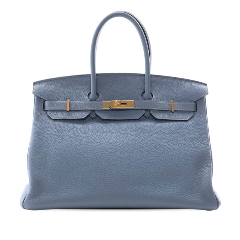 Hermès Togo Birkin Retourne 35 Blue Leather Very good condition - Front View