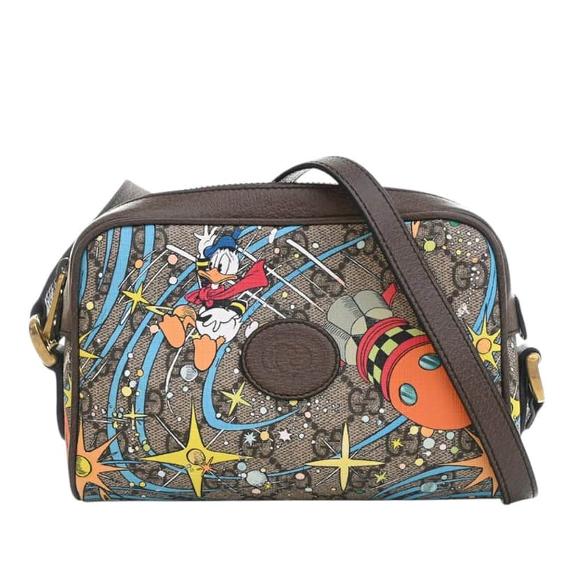 Gucci Disney GG Supreme Interlocking G Donald Duck Crossbody Beige Very good condition - Front View