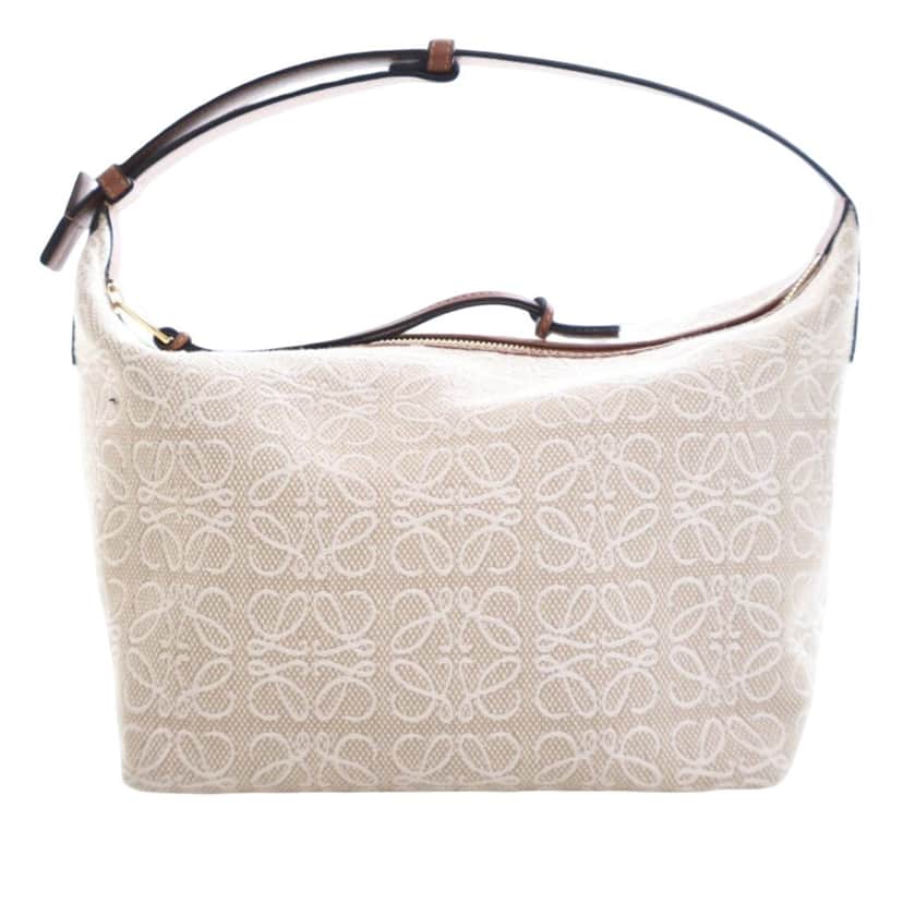 LOEWE Medium Anagram Canvas Cubi Bag Brown Very good condition - Front View