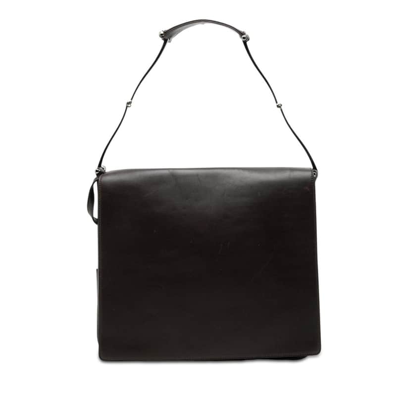 Gucci Leather Horsebit Handbag Brown Leather Very good condition - Front View