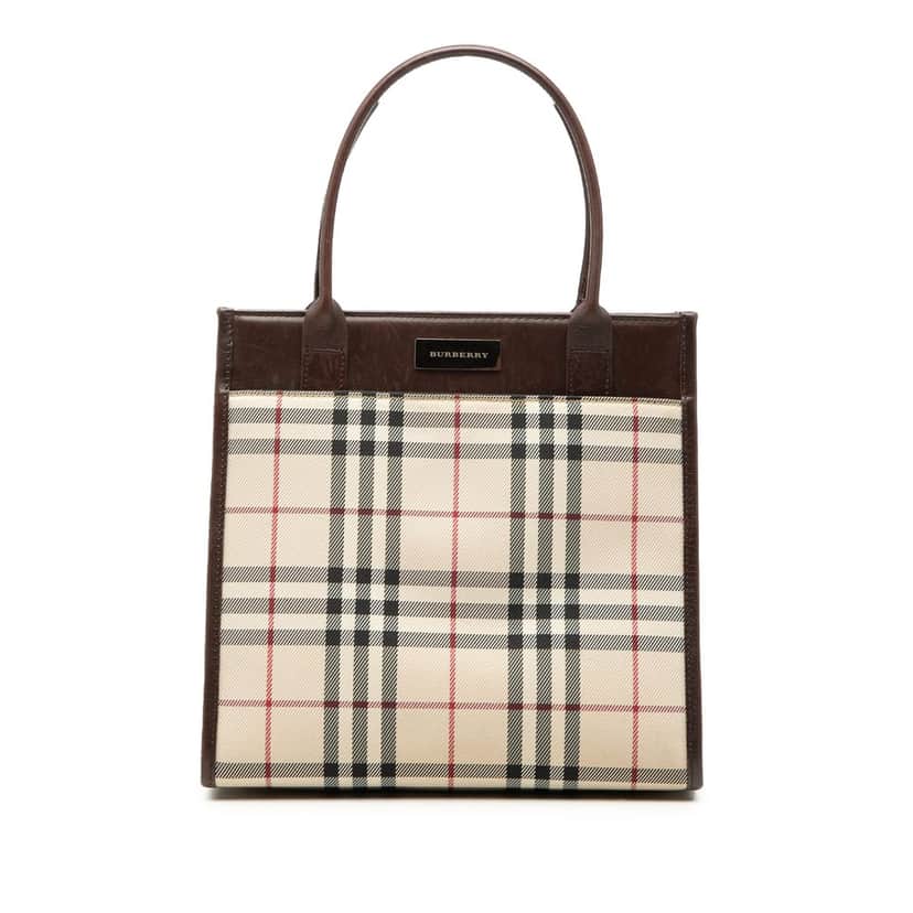 Burberry House Check Canvas Handbag Beige Very good condition - Front View