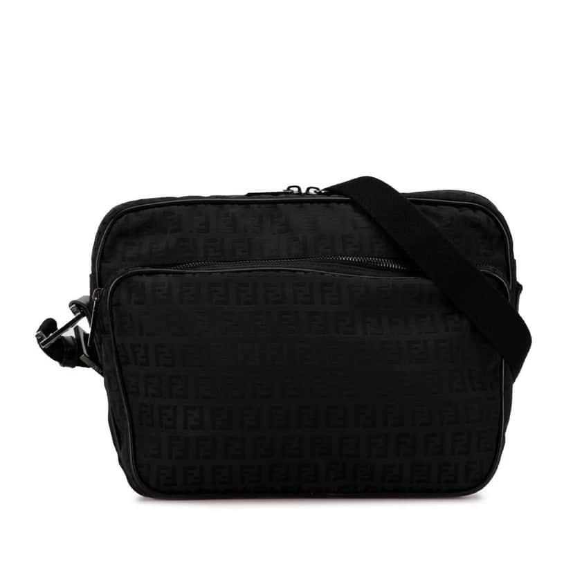 Fendi Zucchino Canvas Crossbody Black Very good condition - Front View